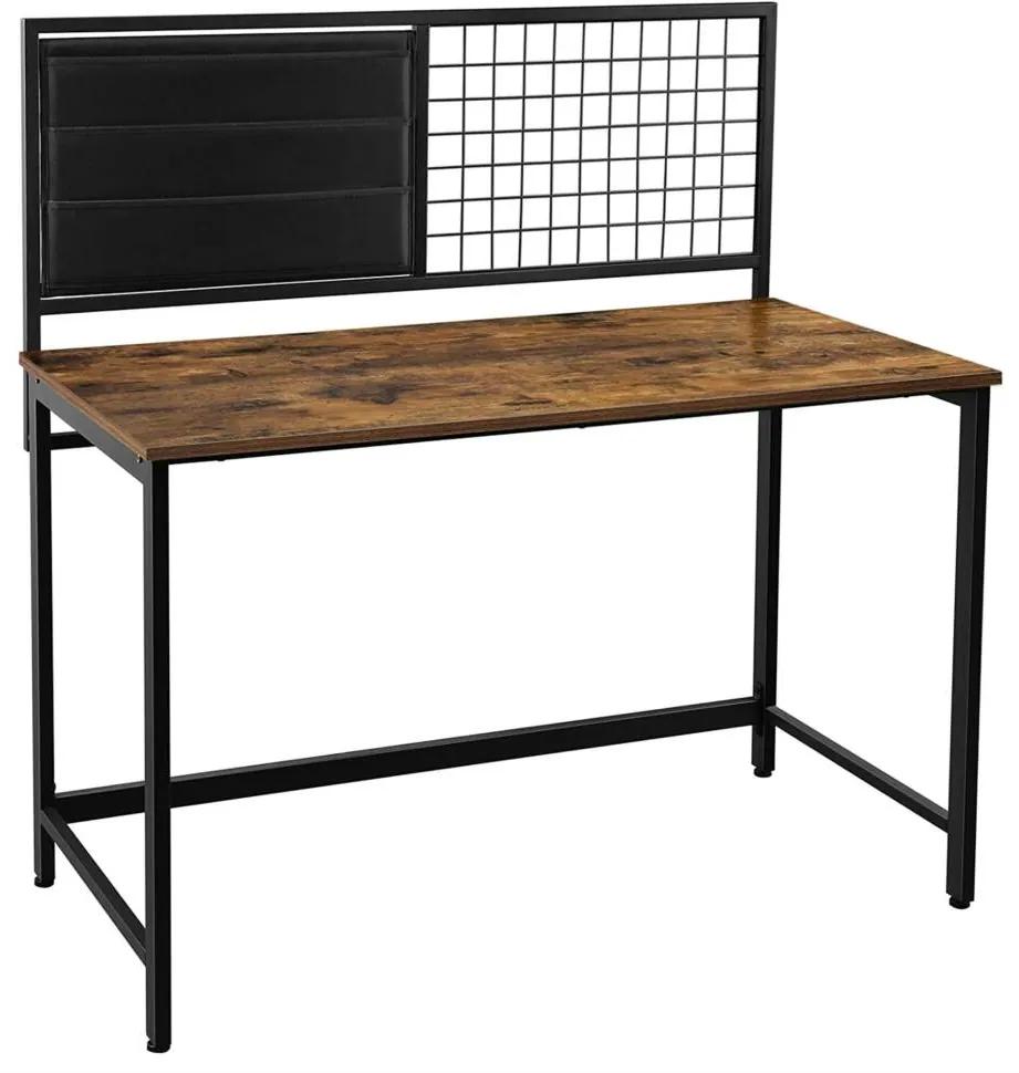 Számítógépes íróasztal hálóval és szövet tárolórekeszekkel 118 x 60 x 75/120 cm (H x Sz x M)