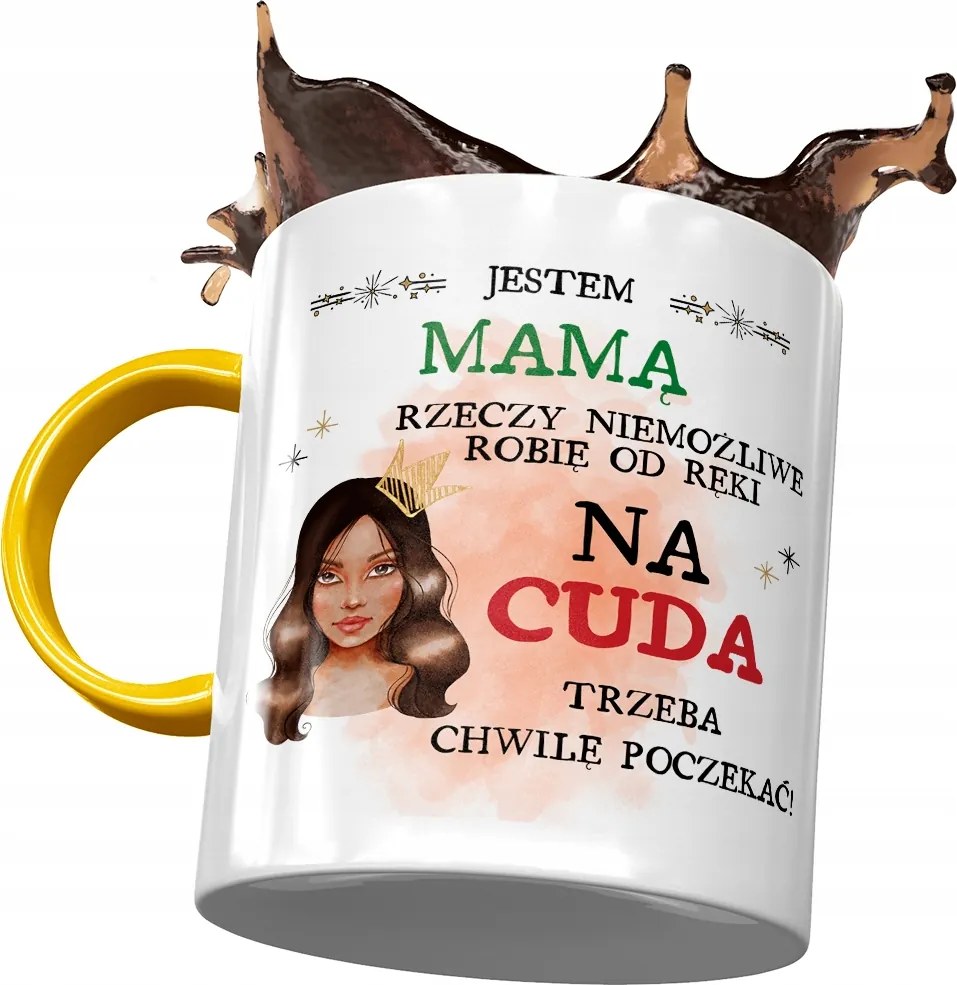 Sárga Bögre Anyák napjára Nyomtatott fényképpel