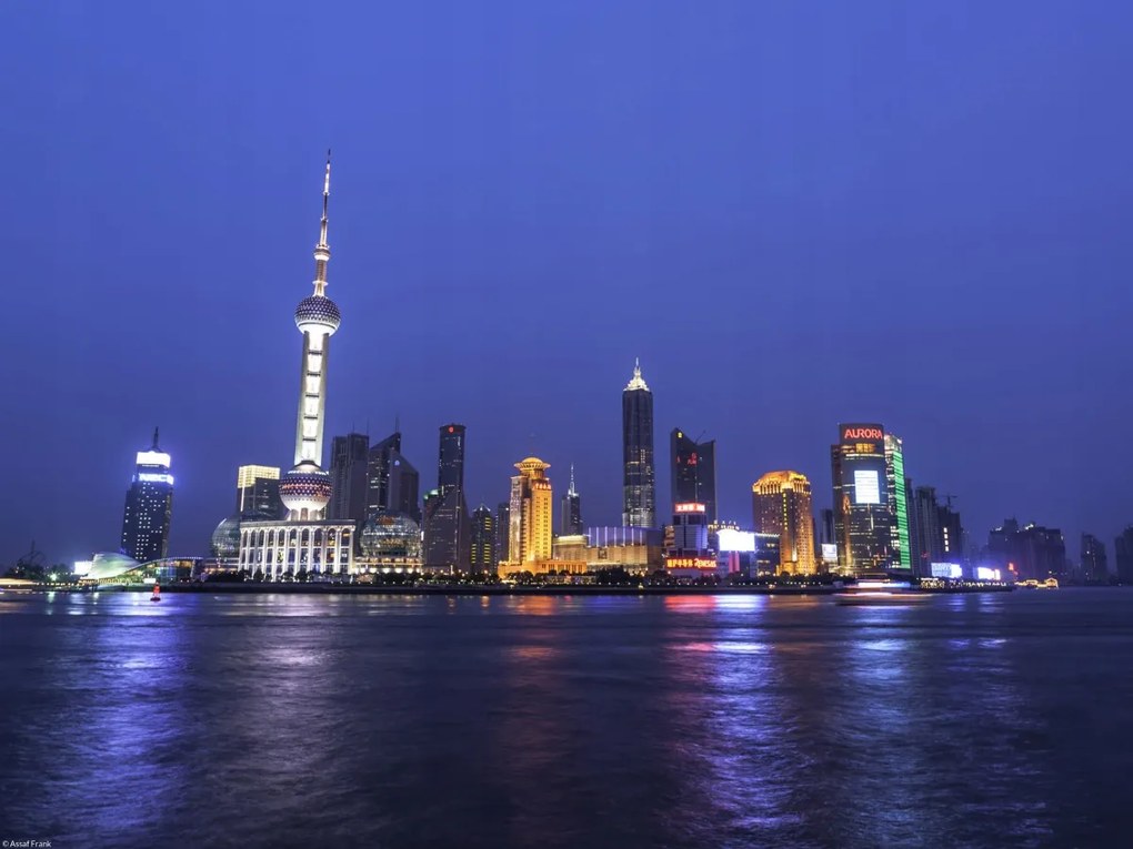 Poszter 40x30cm Sanghaj panoráma, Assaf Frank