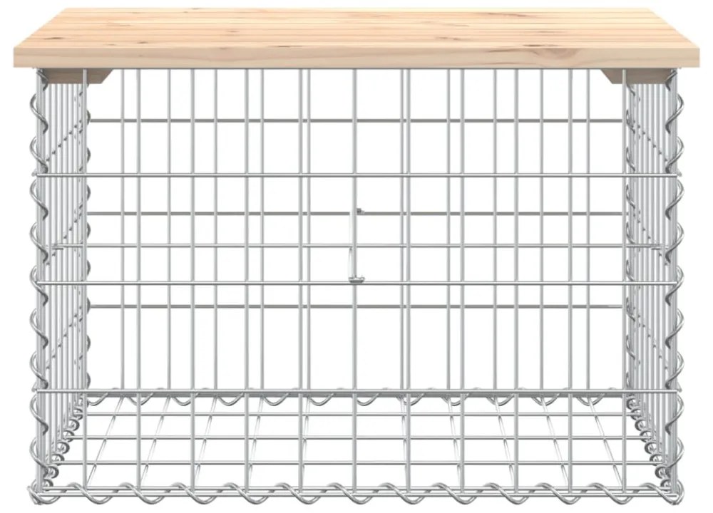 tömör fenyőfa gabion kerti pad 63x44x42 cm