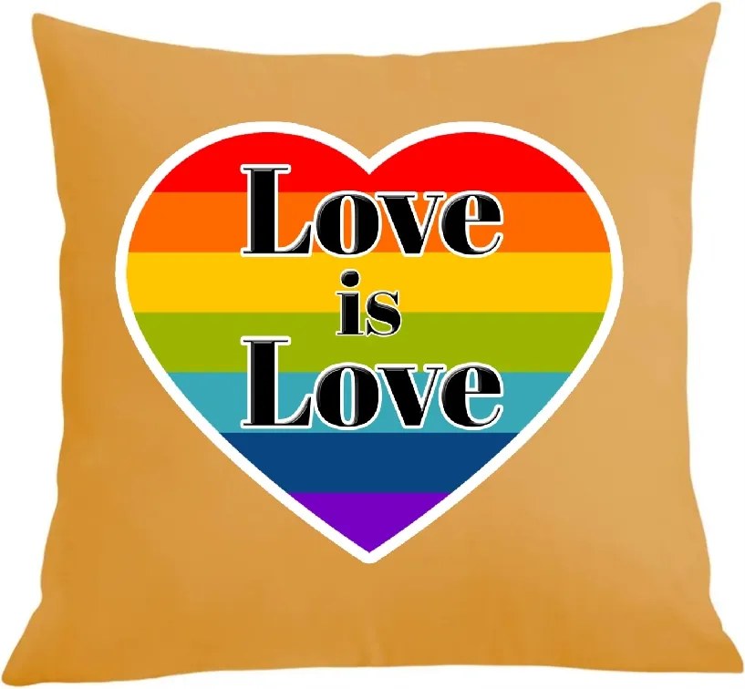 Párna párnahuzat Love is Love Lmbt nyomott mintás
