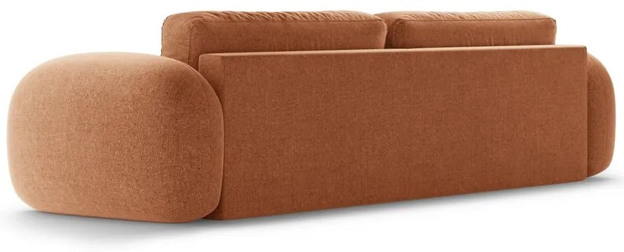 Téglavörös zsenília kinyitható-tárolóhelyes kanapé 262 cm Tonale – Cosmopolitan Design