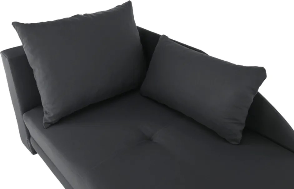 Kinyitható kanapé, szürke-fekete szövet, balos, LAUREL