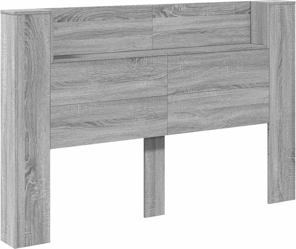 vidaXL LED-es Fejtámla Szekrény Szürke Sonoma 160 x 16,5 x 103,5 cm