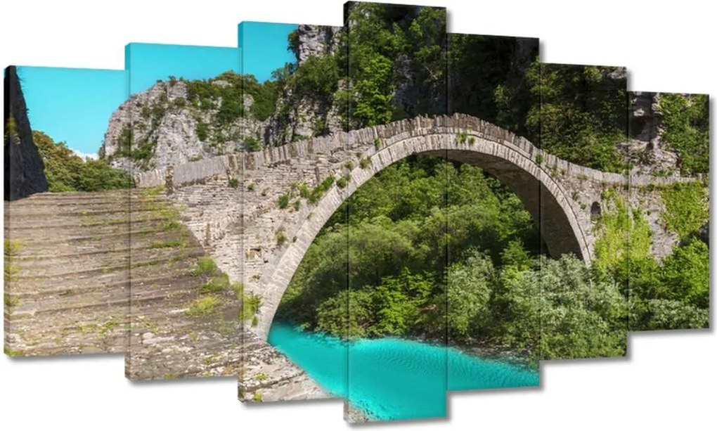 Vászonkép 140x80 Türkiz folyó híd