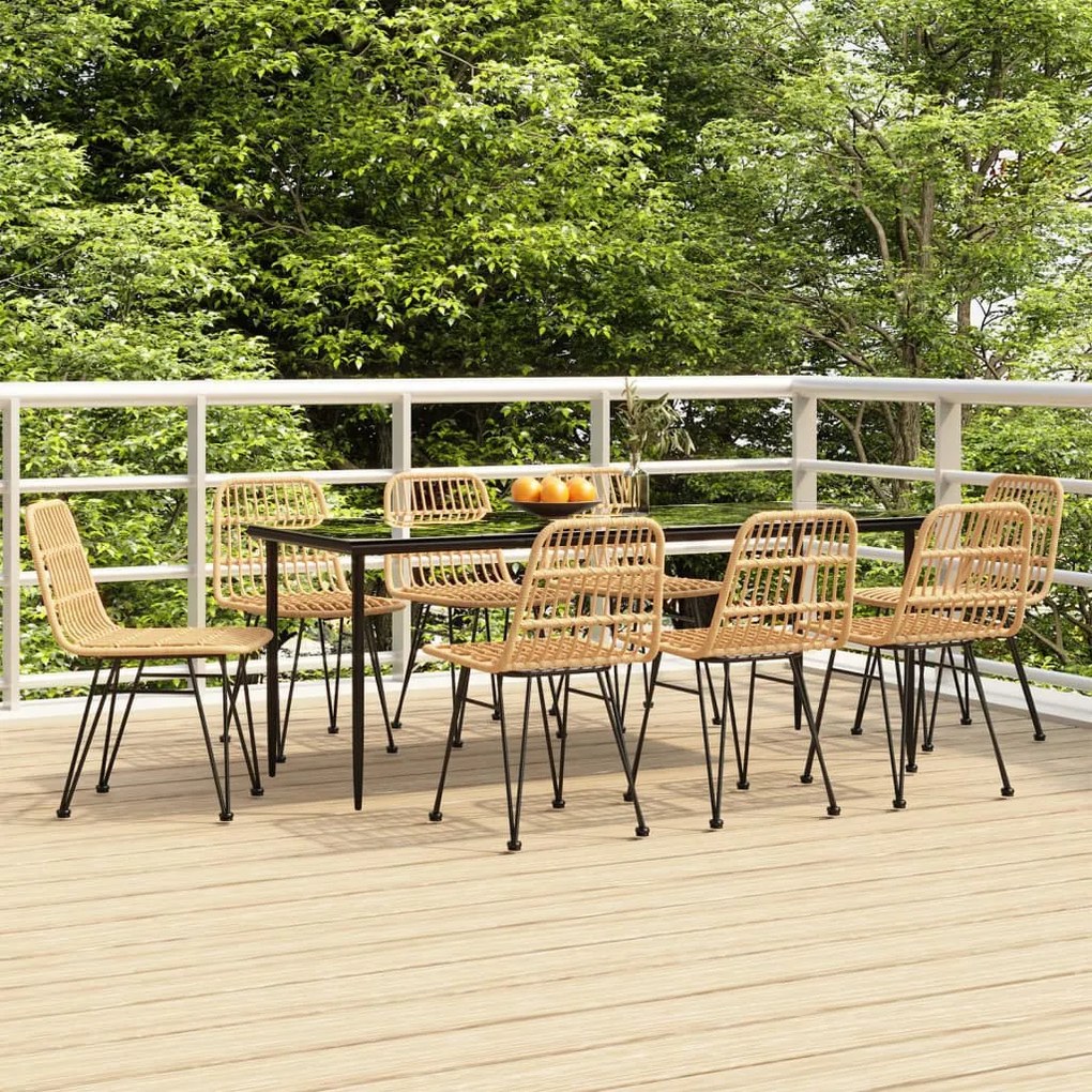 9 részes polyrattan kerti étkezőgarnitúra