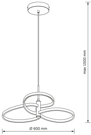 LED csillár kábelen RIBBON LED/25W/230V 4000K fekete