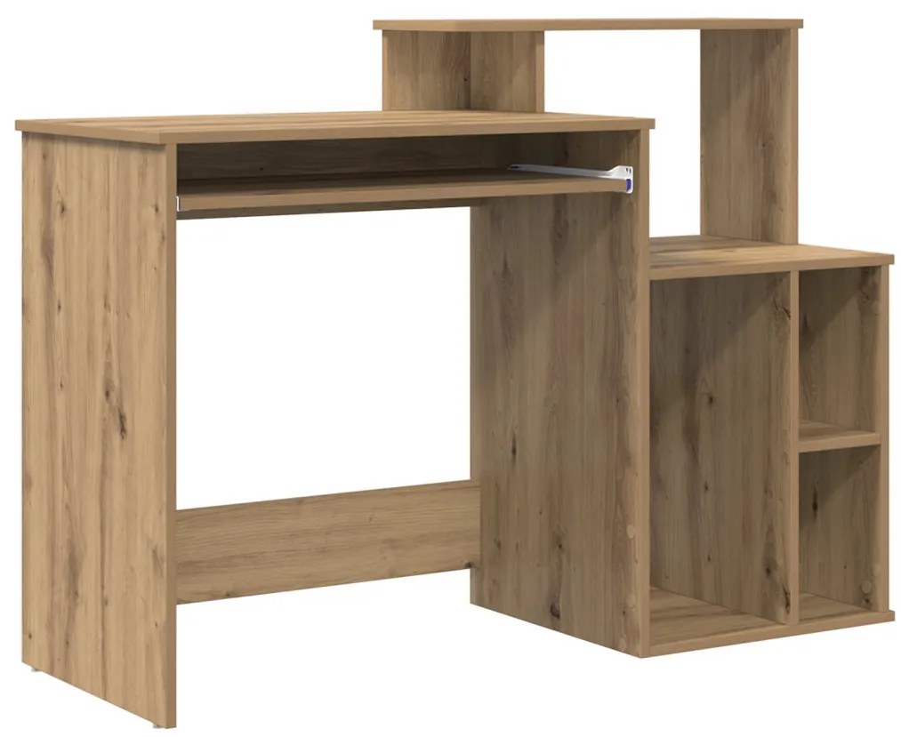 Íróasztal Tárolással Kézműves Tölgy 120.5x44x88.5 cm Szerelt Fa