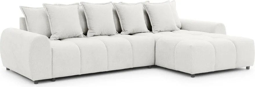 Fehér sarokkanapé (jobb oldali-heverő résszel) Albane – Ropez