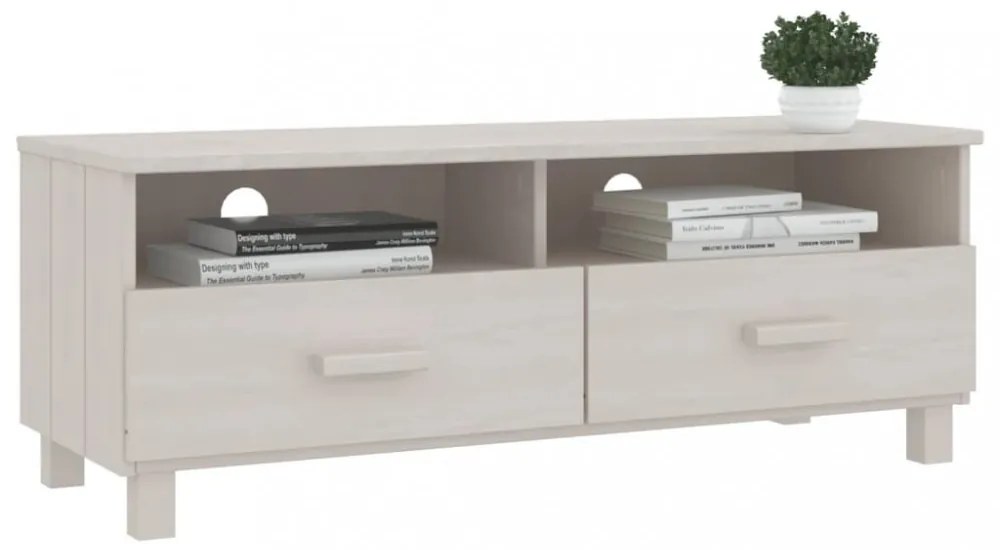 HAMAR fehér tömör fenyőfa TV-szekrény 106 x 40 x 40 cm