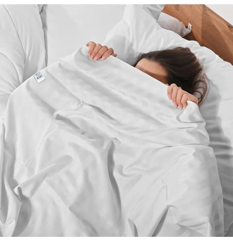 EMI damaszt lepedő fehér színű, Fix dupla lepedő 200x220