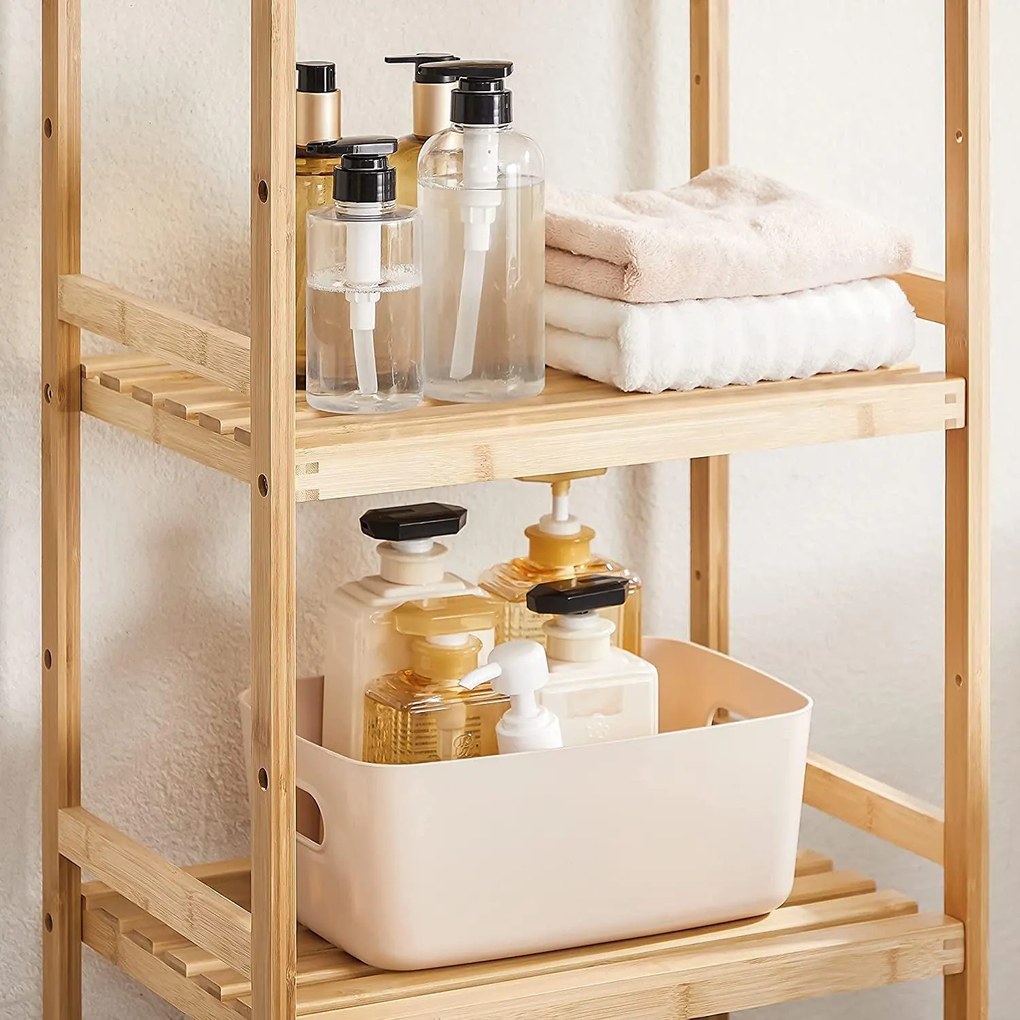 3 Szintes bambusz tárolópolc, 45 × 31,5 × 80 cm, natúr