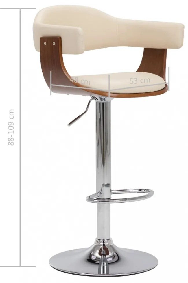 2 darab krémszínű hajlított fa és műbőr bárszék