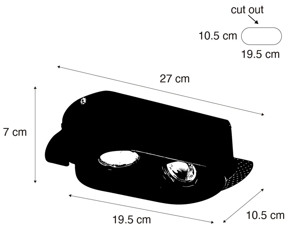 6 darabos, lekerekített, süllyesztett spotlámpa készlet fehér GU10 50mm 2-lámpás - Hubs