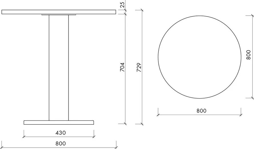 Kerek étkezőasztal tölgyfa dekoros asztallappal ø 80 cm Sool – noo.ma