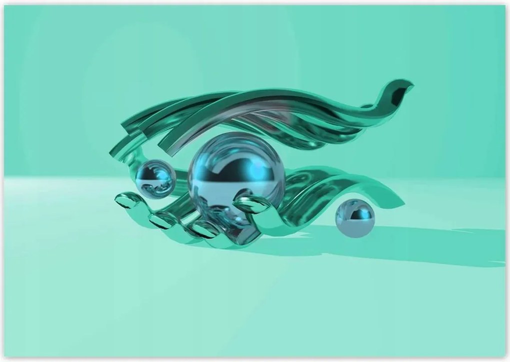 Poszterek 100x70 Menta türkiz gömbök