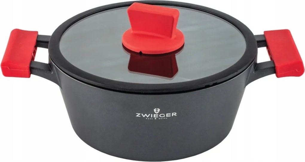 Fazék Zwieger Obsidian 20 CM Indukciós Gáz Fedél