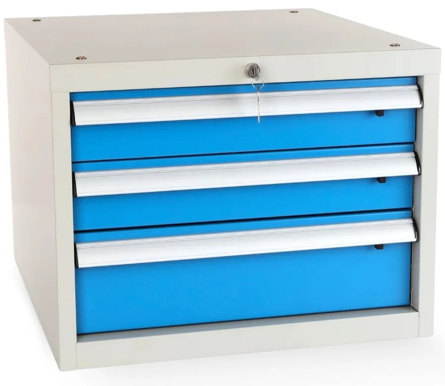 Műhelyasztal Solid MDF-31, 180 cm, 2x függő doboz, fekete