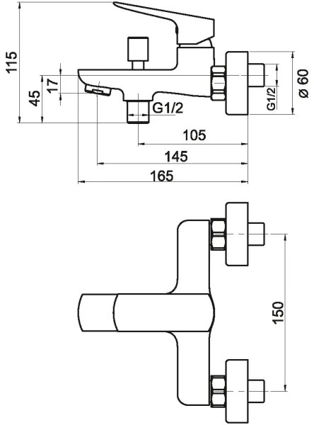 Novaservis - Fürdőcsap NOBLESS EGO matt fekete