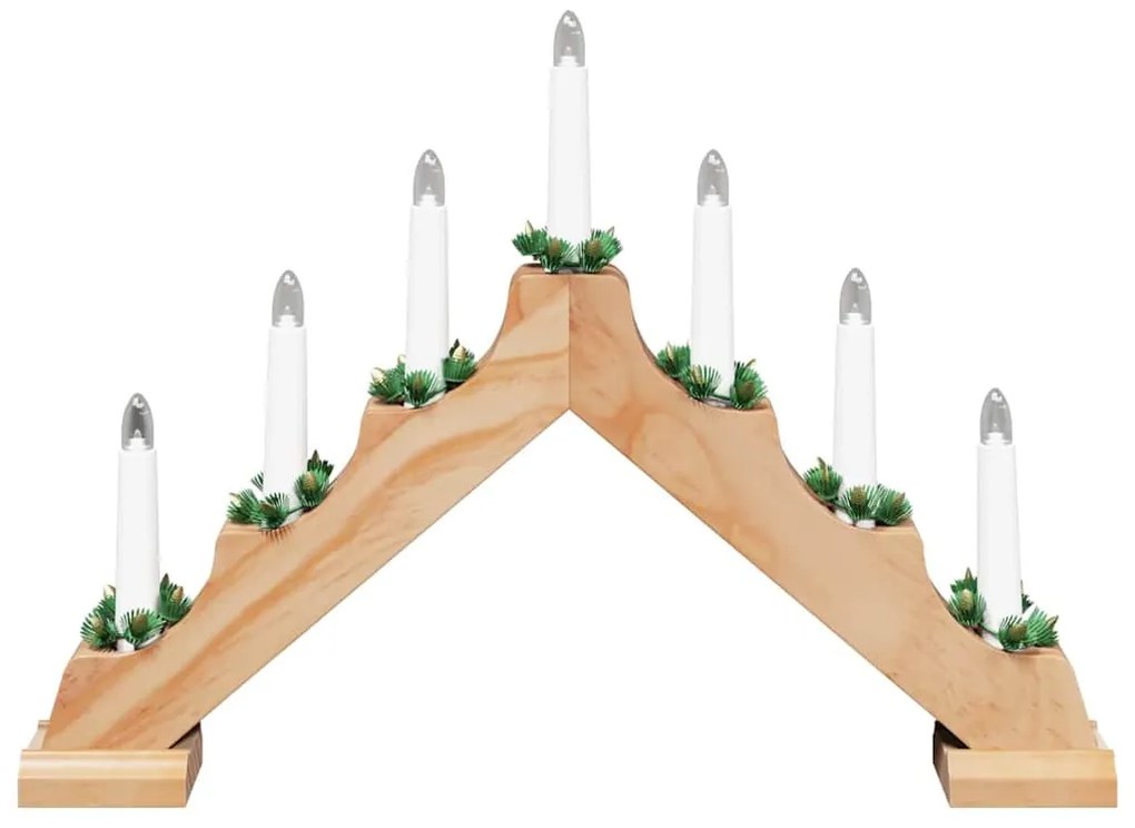Karácsonyi gyertya híd 7 LED-del 3 pcs Barna 39.5 x 5 x 29 cm
