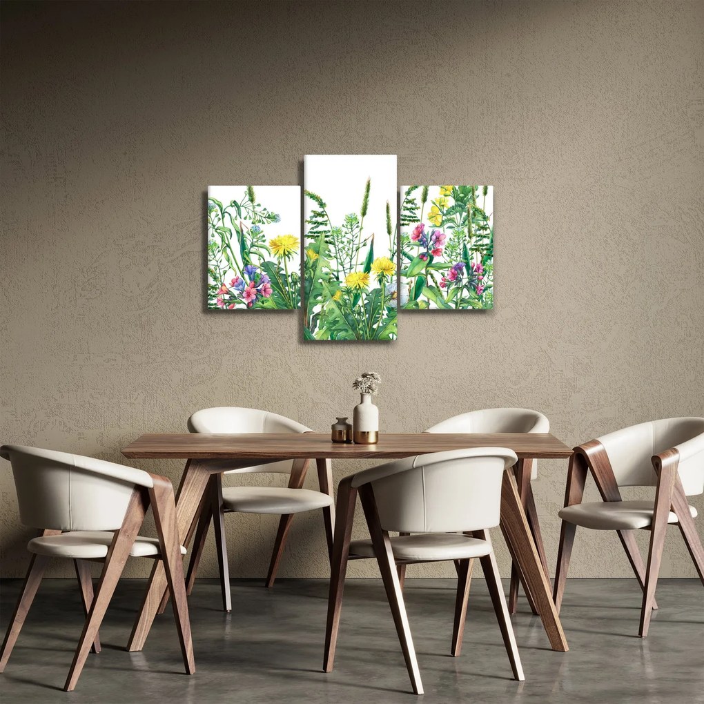 Kép - Festett réti virágok (90x60 cm)