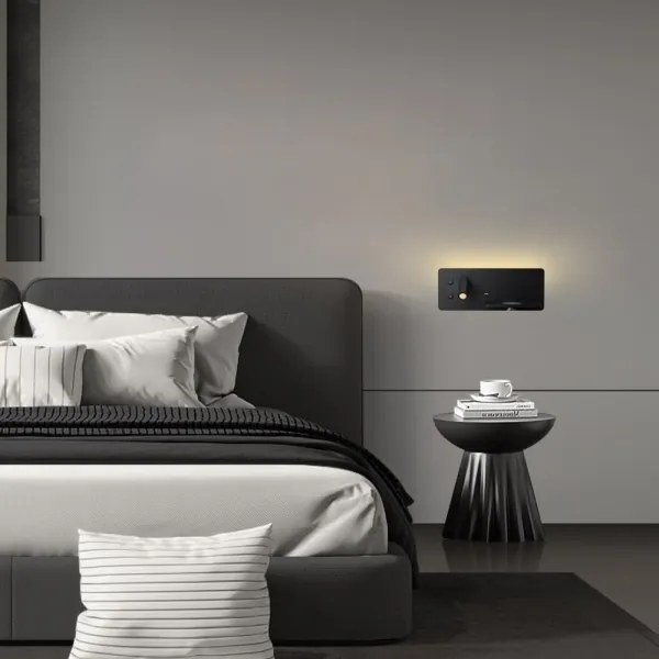 Immax 08287L-LED Fali lámpa polccal, USB-vel és vezeték nélküli töltéssel LED/3W/230V + LED/3W