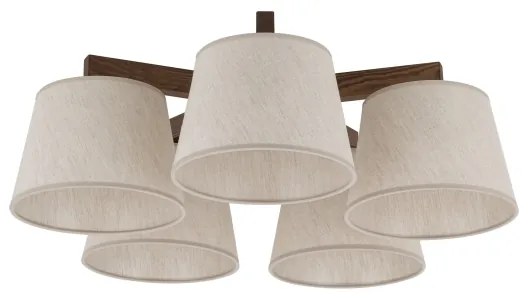 Brilagi - Felületre szerelt csillár LATTE 5xE27/15W/230V fenyő/krémszínű