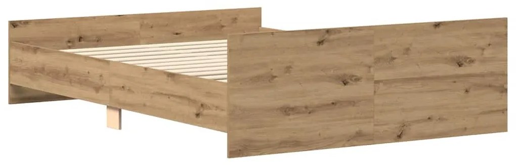 kézműves tölgy szerelt fa ágykeret matrac nélkül 135x190 cm