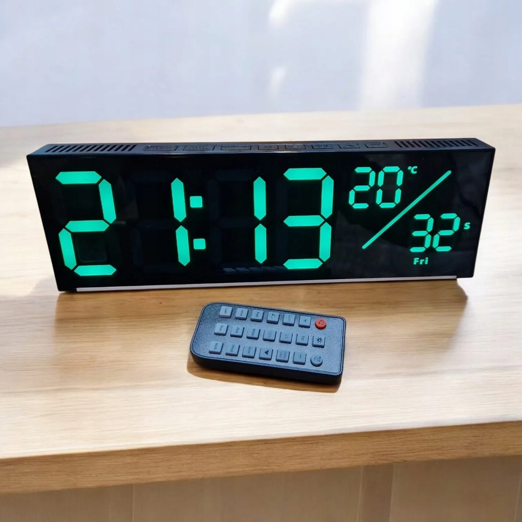 Nagyméretű Prémium Rgb Led Óra távirányítóval – színváltó, Ébresztőóra, Lámpa, Időzítő