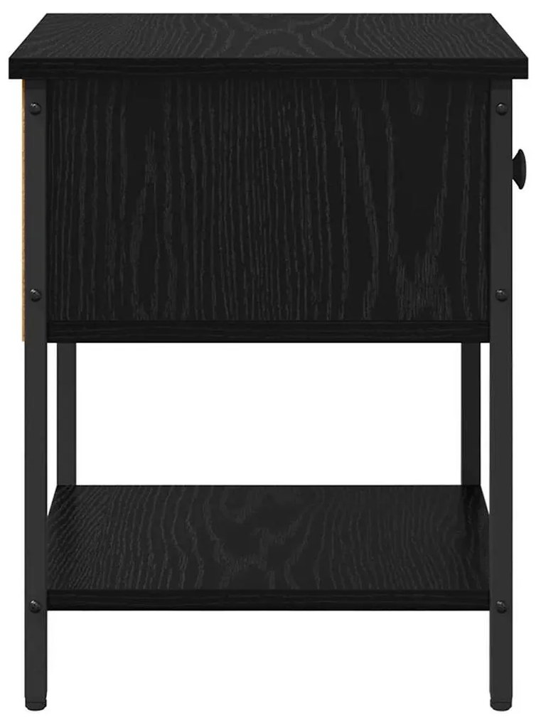 vidaXL Éjjeli asztal fiókkal Fekete tölgy 34 x 35,5 x 45 cm Faanyag
