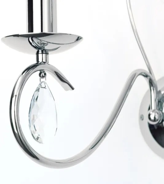 Orion WA 2-1093/2- Fali kristály lámpa ALESSIA 2xE14/40W/230V fényezett króm