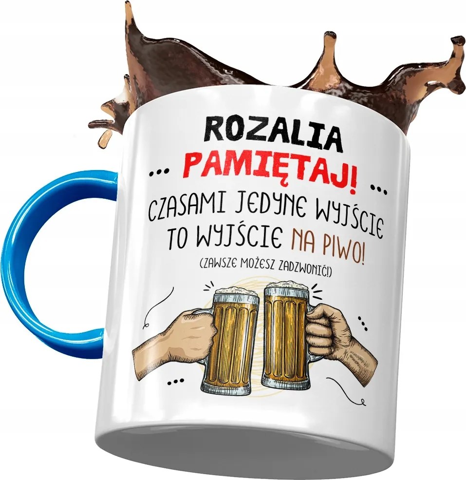 Kék Bögre Rozáliának Barátnőnek Ajándék Nyomtatott Fotóval