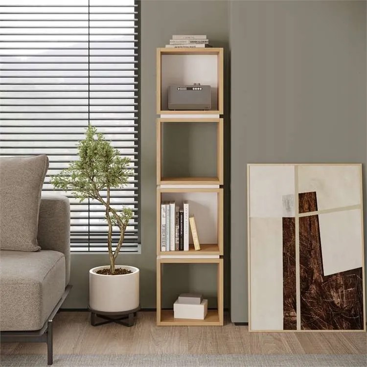 Houseland Lofty 4 könyvespolc, zafír tölgy/fehér