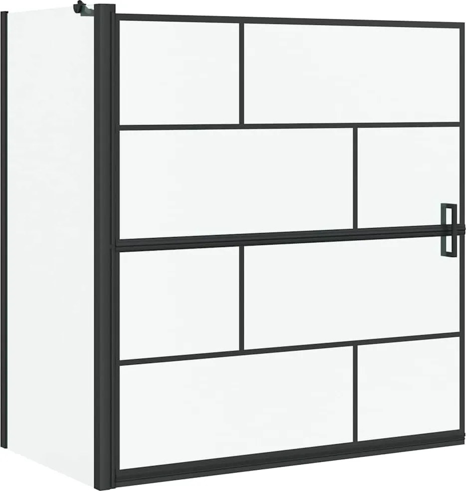 vidaXL Fürdő Zuhany Képernyő Fekete és Átlátszó 116 x 68 x 128 cm