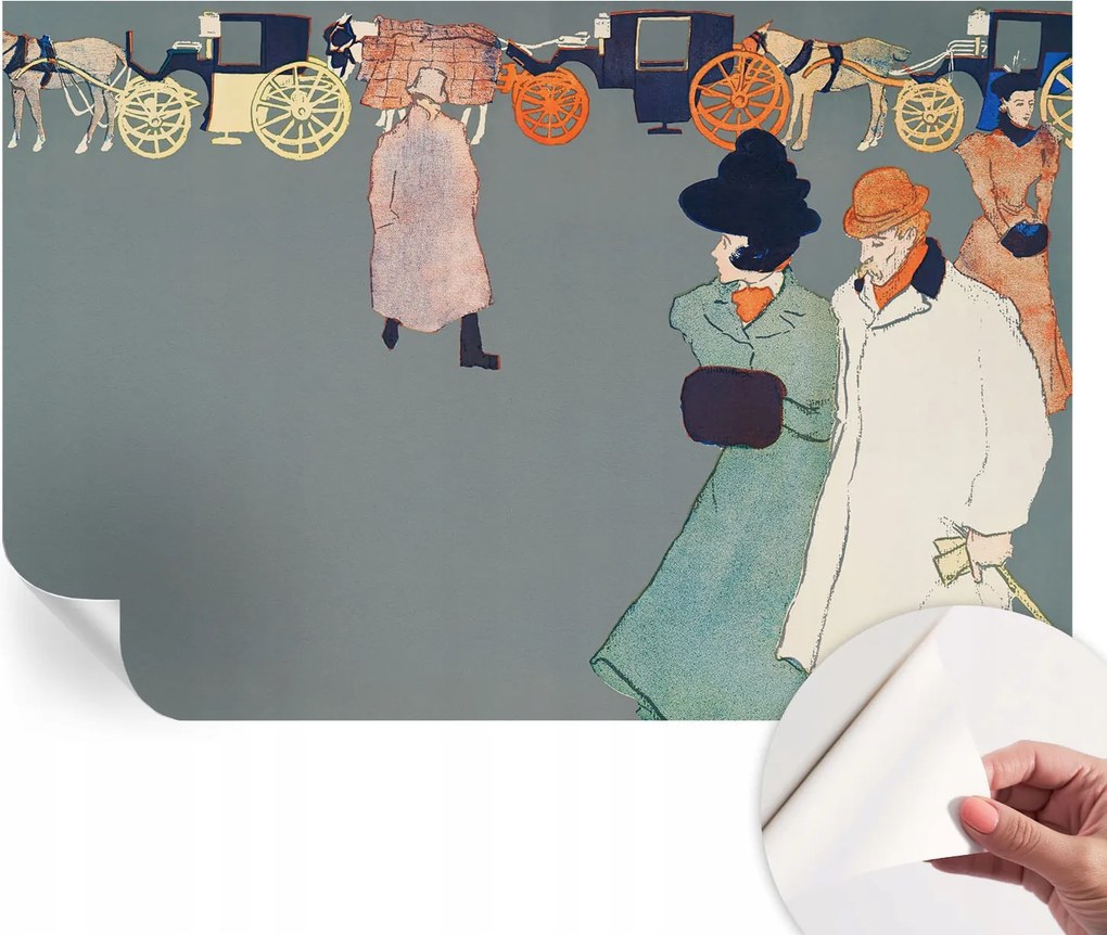 Mosható öntapadós fotótapéta étkezőbe Hintó ruhák 104x70 cm