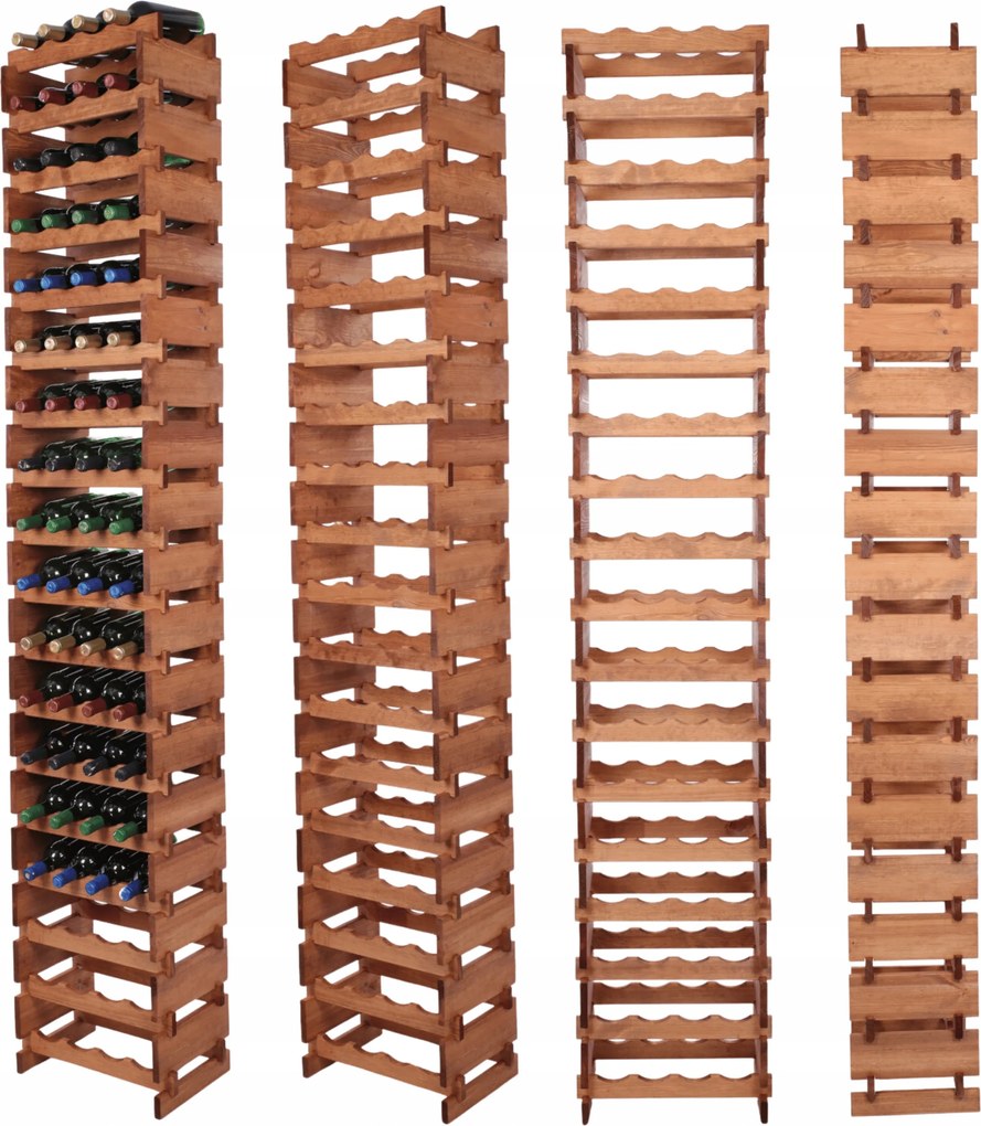 Bortartó állvány moduláris fa palacktartó 18x4 szerelés szerszámok nélkül