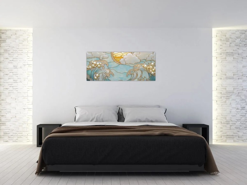 Kép - 3D gyöngyök az óceánban (120x50 cm)