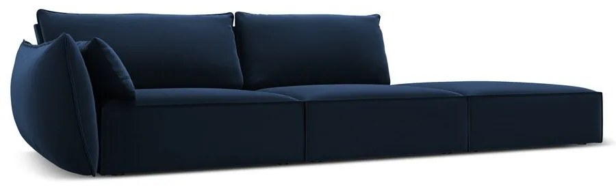 Sötétkék bársony kanapé, bal oldali 264 cm Vanda – Mazzini Sofas