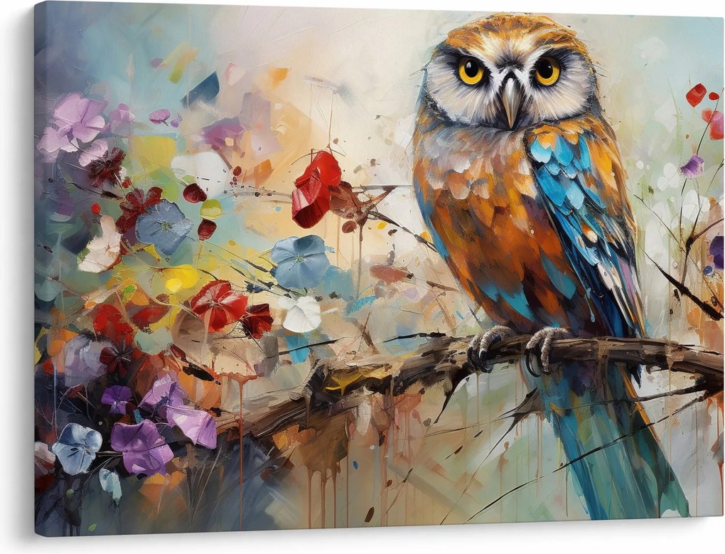 Kép - Festett bagoly (70x50 cm)