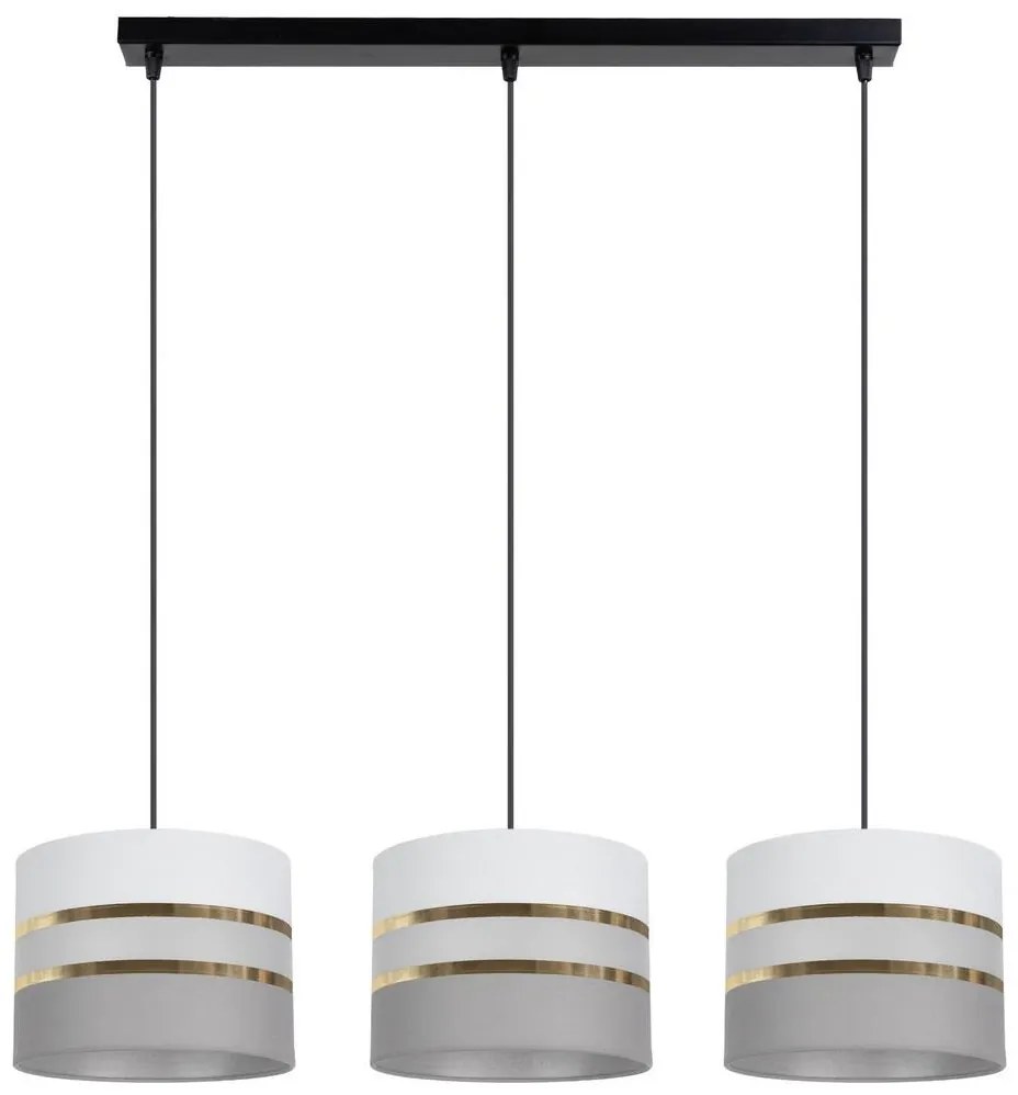 Csillár zsinóron CORAL 3xE27/60W/230V fehér/szürke