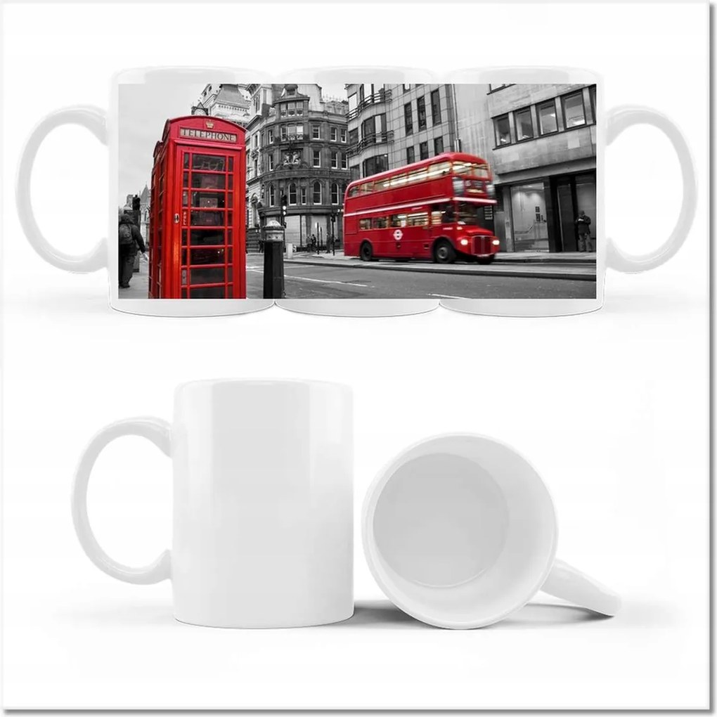 Bögre fényképpel Piros busz