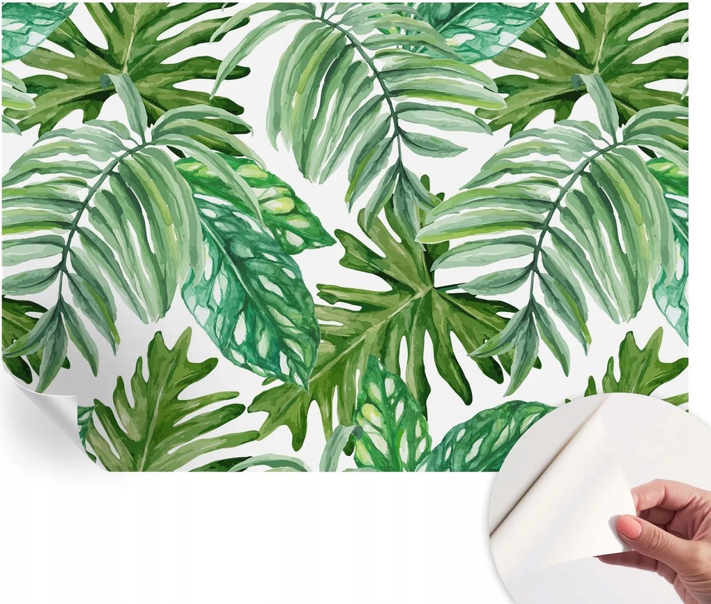 Matt öntapadós fotótapéta Falra Egzotikus levelek 152x104 cm