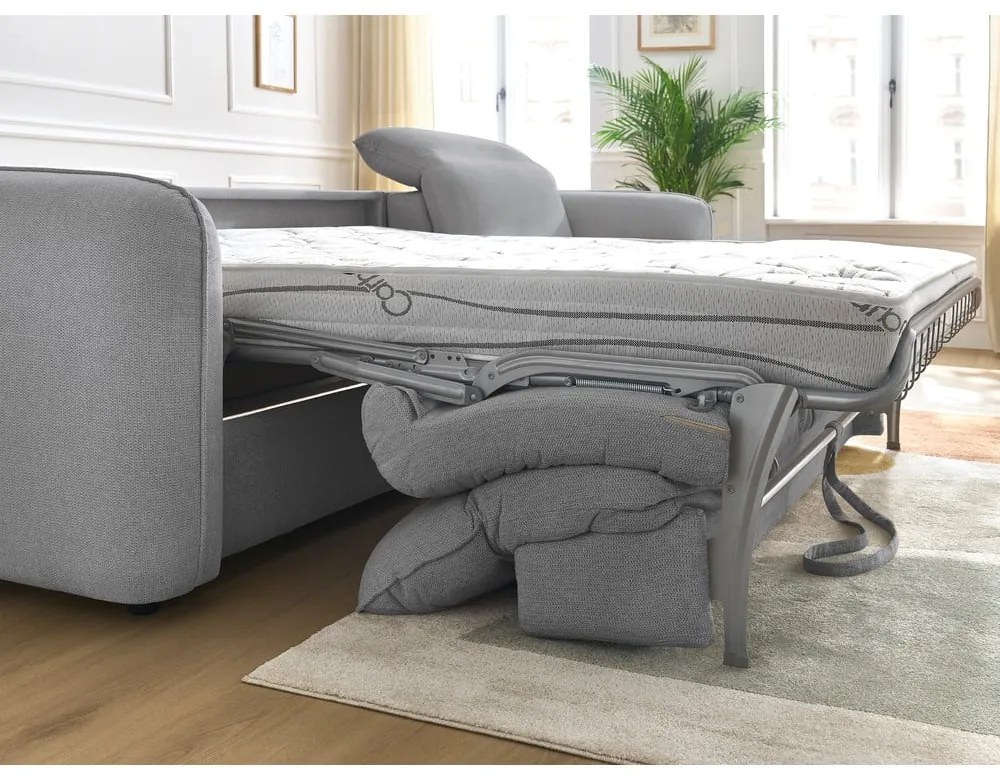 Világosszürke kinyitható sarokkanapé (variálható) Achille – Bobochic Paris