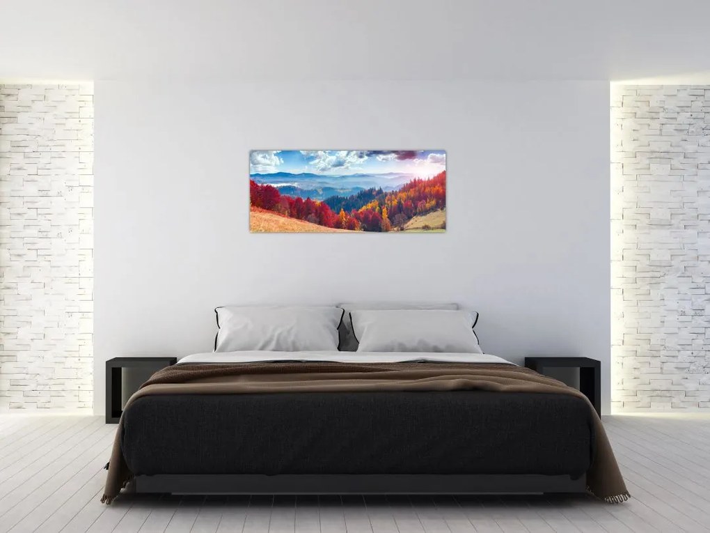 Egy kép egy színes őszi tájról (120x50 cm)