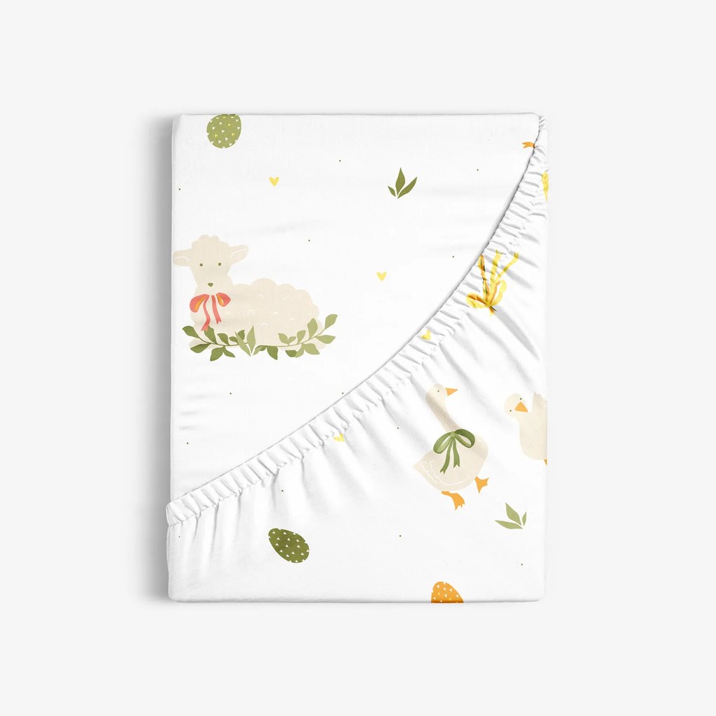 Goldea húsvéti pamut gumis lepedő - húsvéti 140 x 200 cm