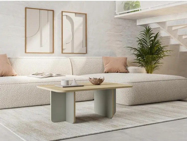 Houseland Hillary dohányzóasztal 100 cm zafír tölgy/szürkészöld