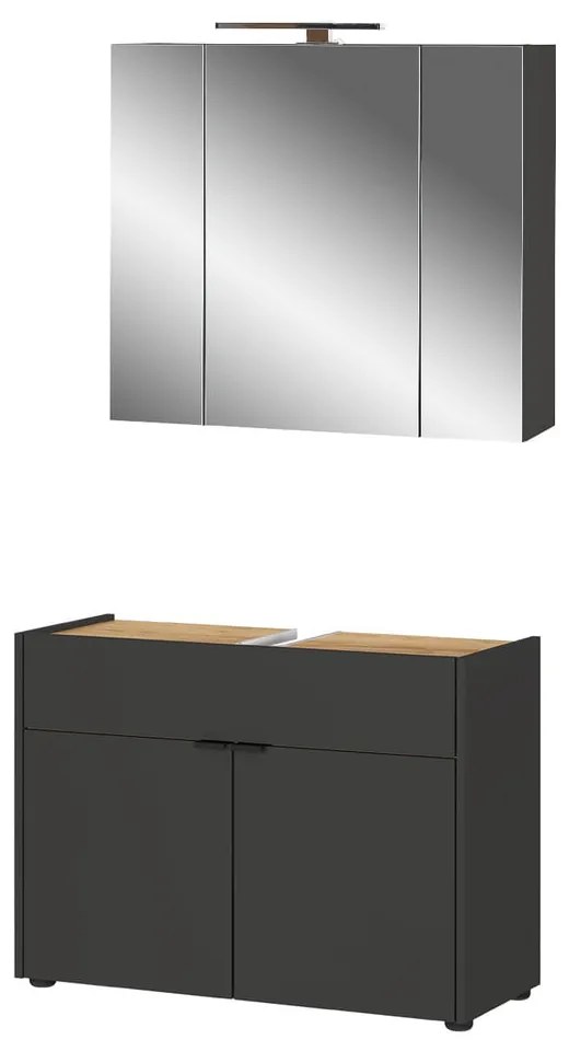 Antracitszürke fürdőszobai bútor szett Forano – Germania