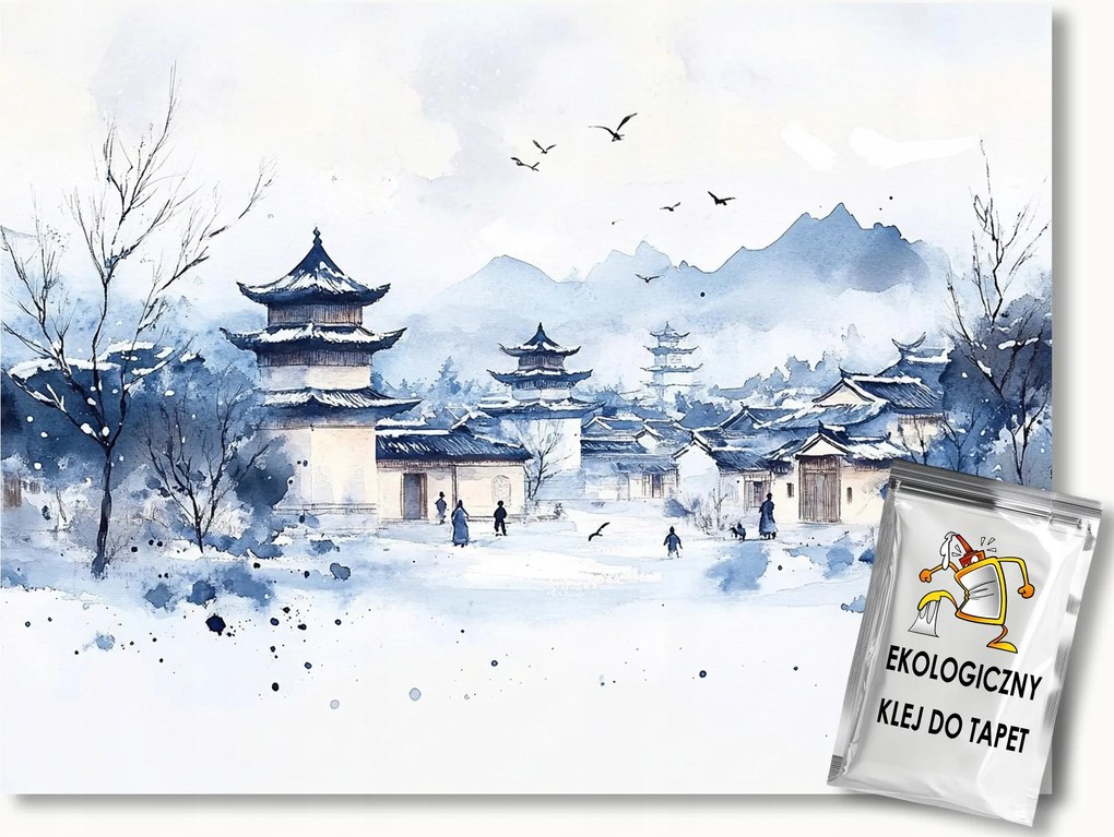 Fotótapéta Flizelina Tájkép Kelet Ázsia Kína Falu Pagoda 208x146 ragasztó