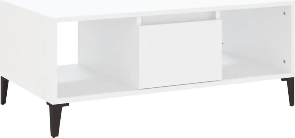 vidaXL fehér szerelt fa dohányzóasztal 90 x 50 x 36,5 cm