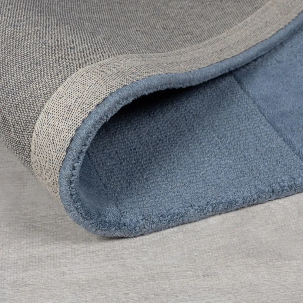 Sötétkék kézi szövésű gyapjú szőnyeg 200x290 cm Checkerboard – Flair Rugs